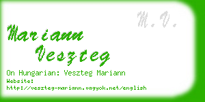 mariann veszteg business card